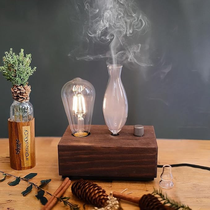Wood & Glass Waterless Aromatherapy Diffuser