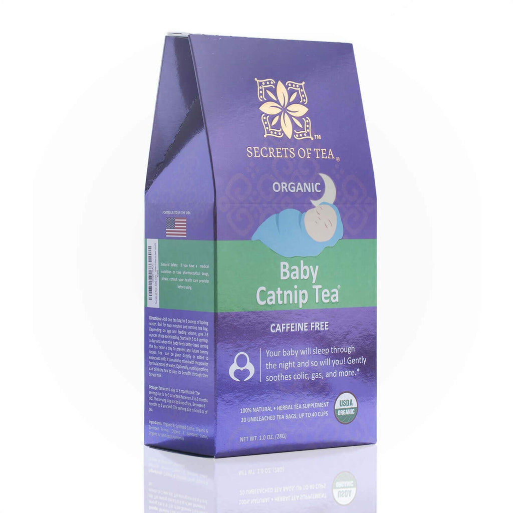 Secrets Of Tea Catnip Colic Tea Colic Reliever Gas Acid Reflux Relief - Natural USDA Organic Caffeine Free Herbal Colic Tea for Babies and Newborns - 20 Count(1 Pack)