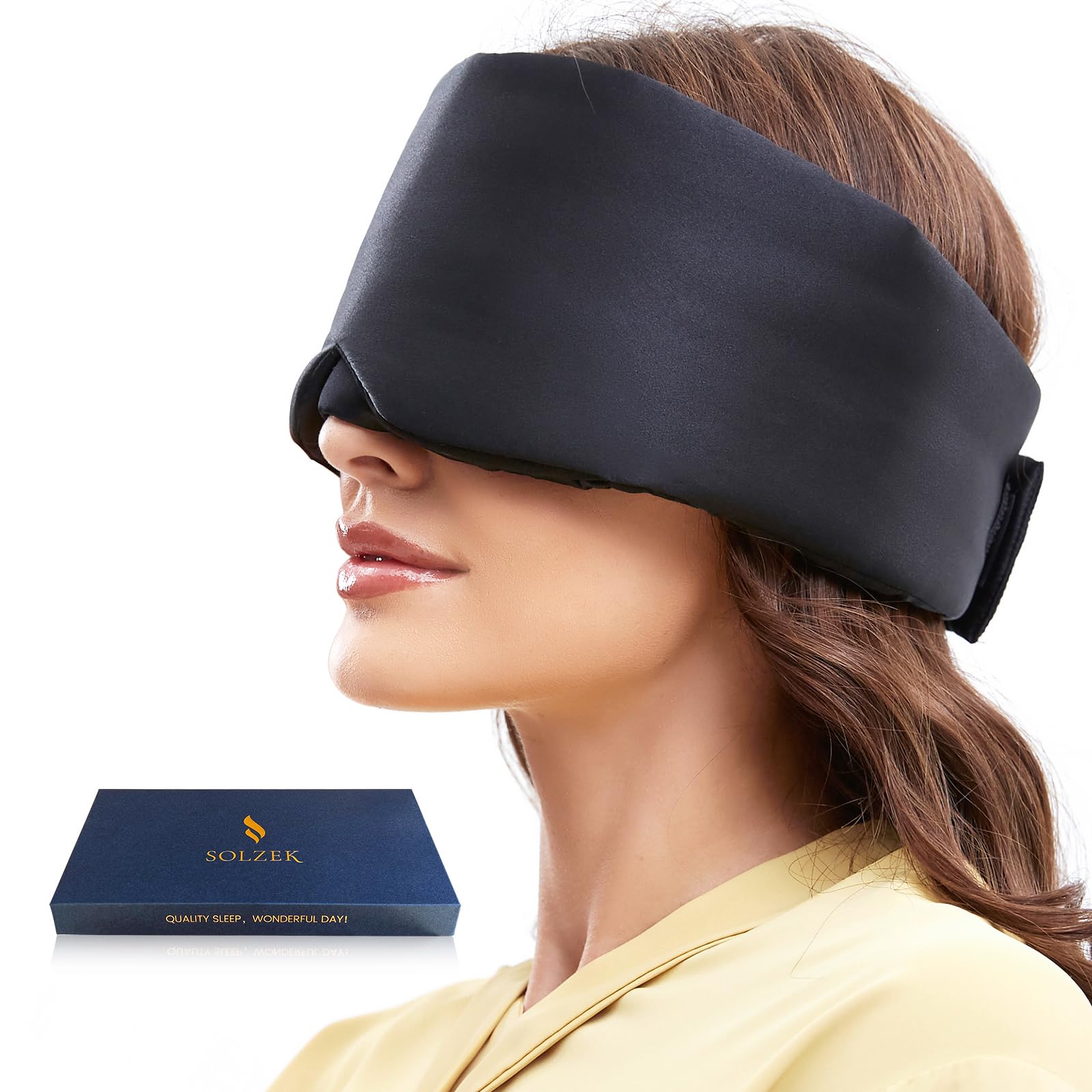 SOLZEK 100% Silk Blackout Sleep Mask — Taupe