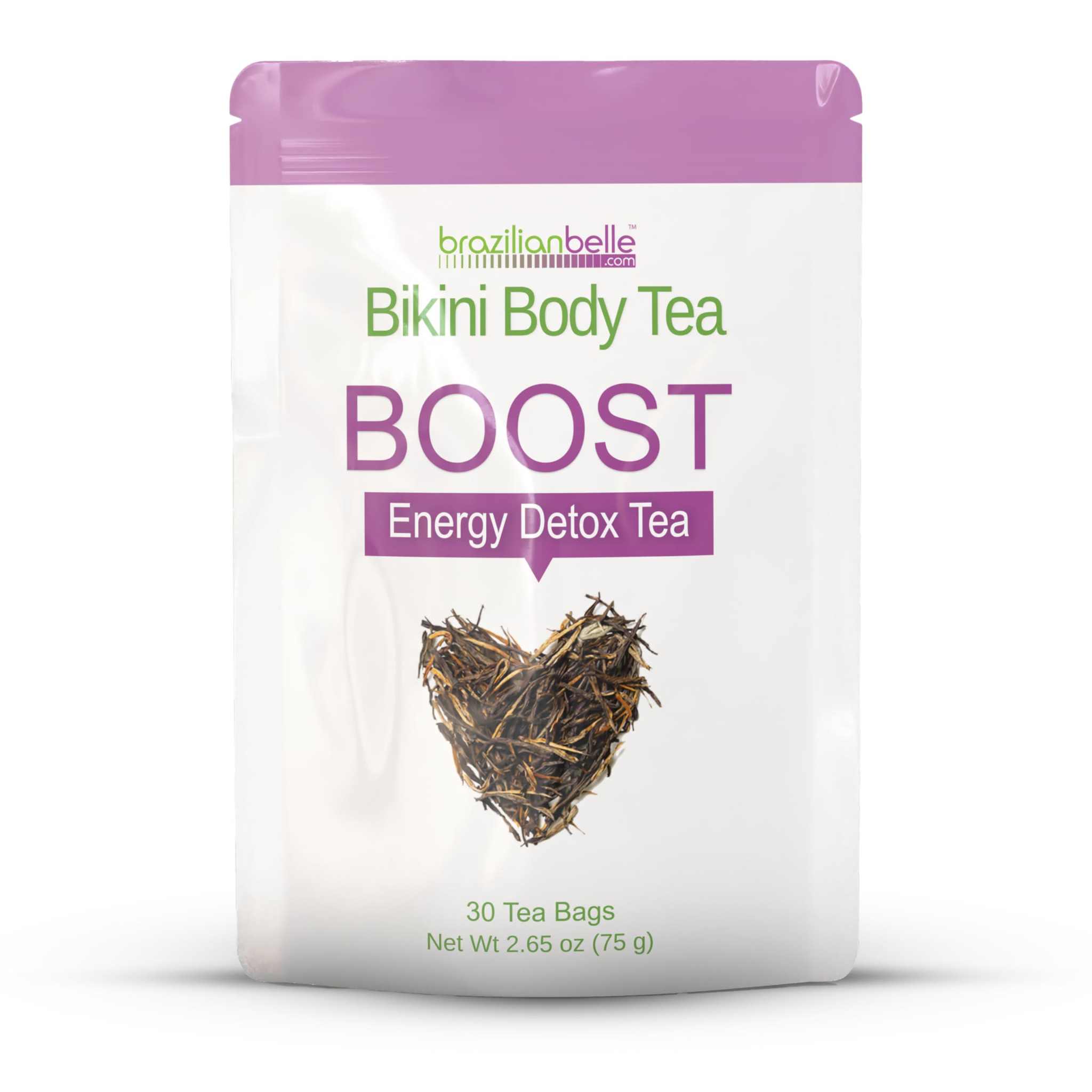 Slimming Detox Tea box with 30 laxative-free tea bags for gentle daily digestion and natural caffeine boost