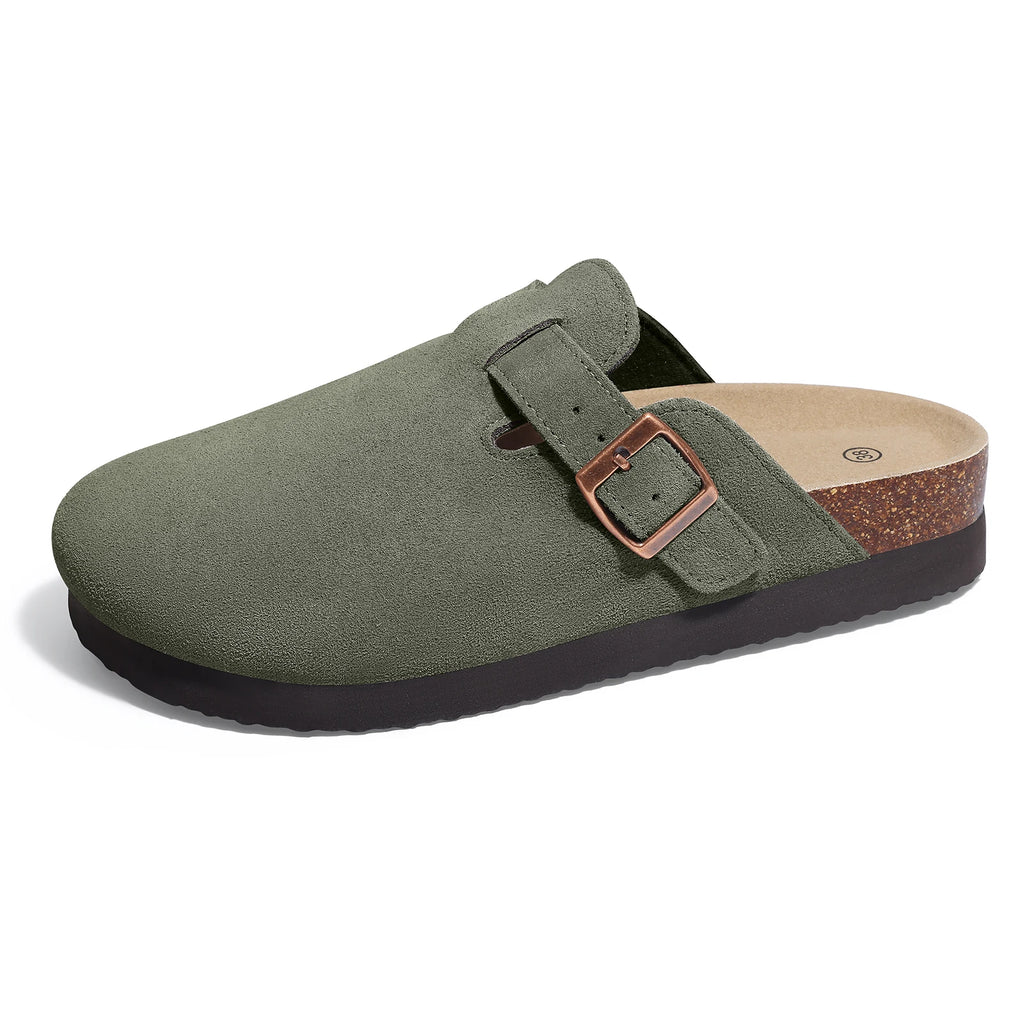 Men's Suede Cork Slip-On Mules
