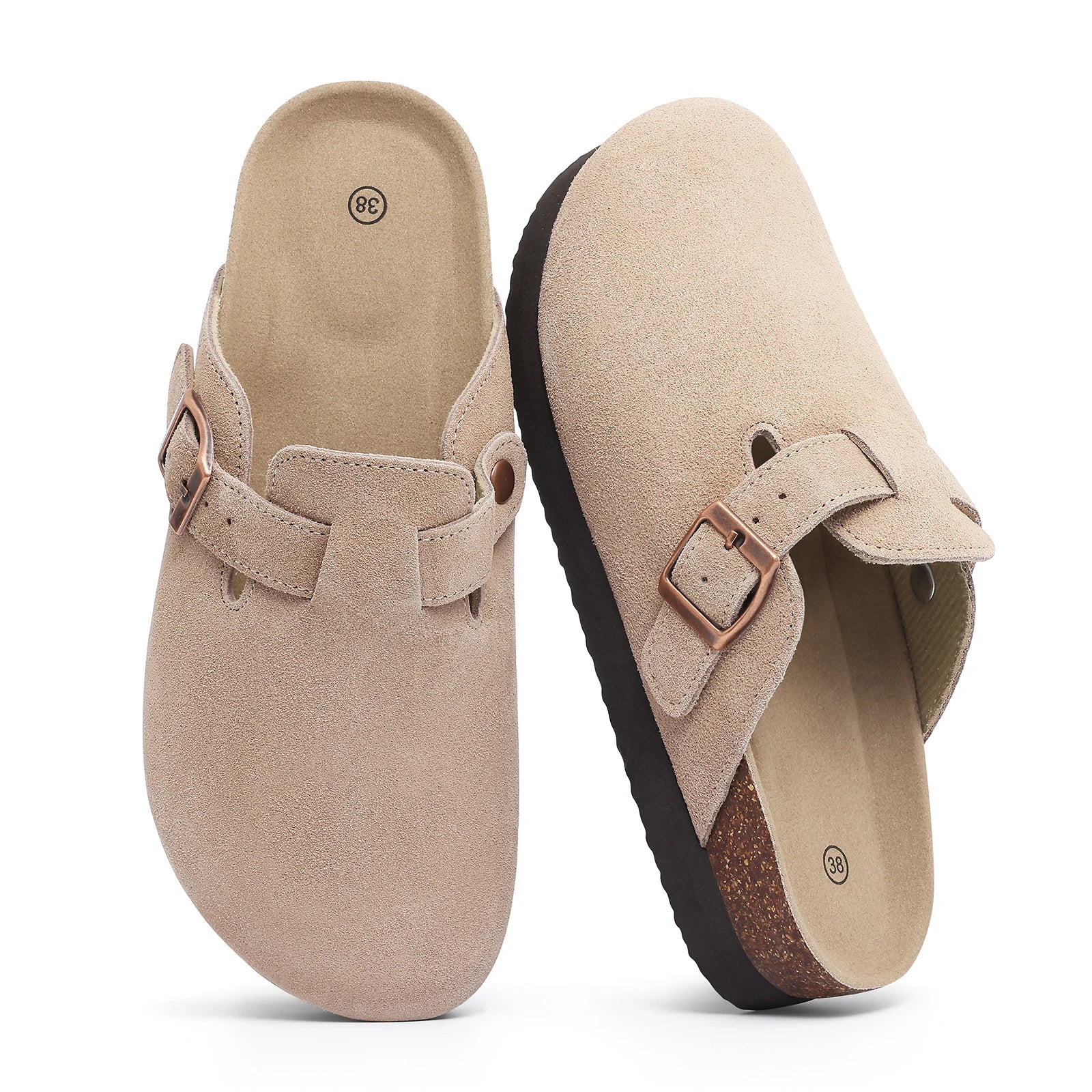 Men's Suede Cork Slip-On Mules
