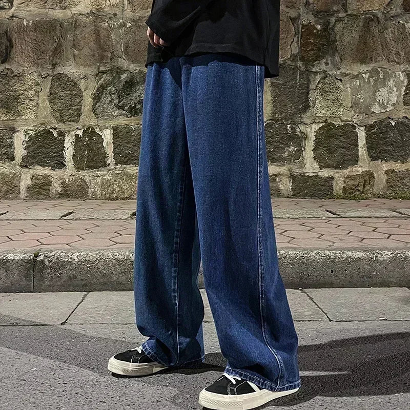 Streetwear Baggy Jeans — Wide-Leg Denim Trousers, Harajuku Style