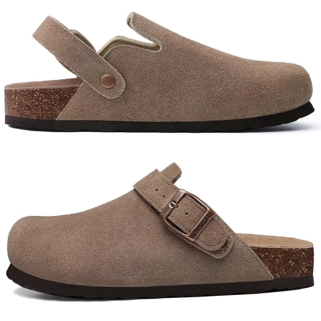 Men's Suede Cork Slip-On Mules