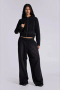 Black Baggy Wide-Leg Joggers — Oversized Streetwear Sweatpants
