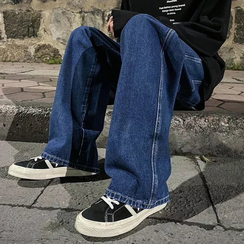 Streetwear Baggy Jeans — Wide-Leg Denim Trousers, Harajuku Style