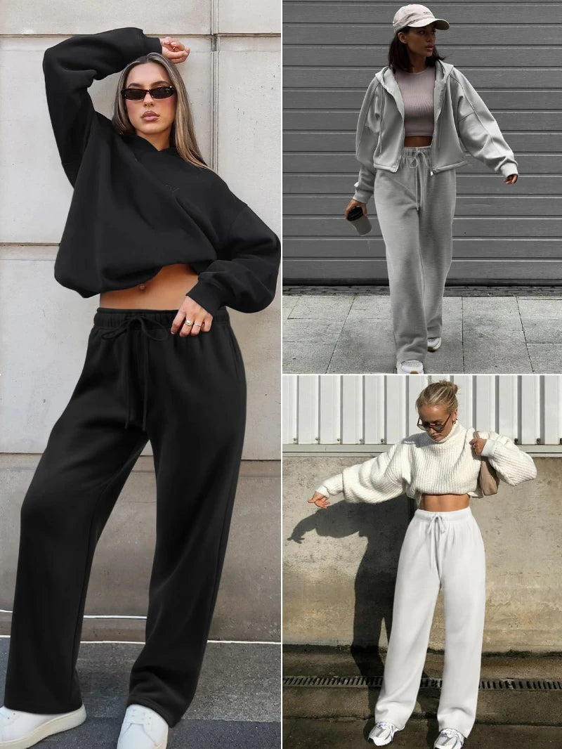 Black Baggy Wide-Leg Joggers — Oversized Streetwear Sweatpants