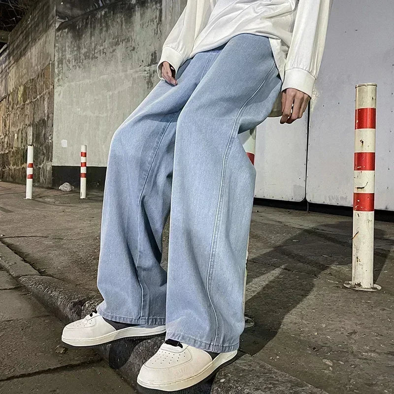 Streetwear Baggy Jeans — Wide-Leg Denim Trousers, Harajuku Style