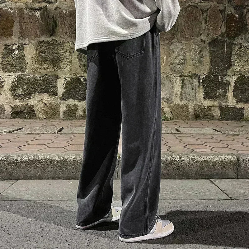 Streetwear Baggy Jeans — Wide-Leg Denim Trousers, Harajuku Style