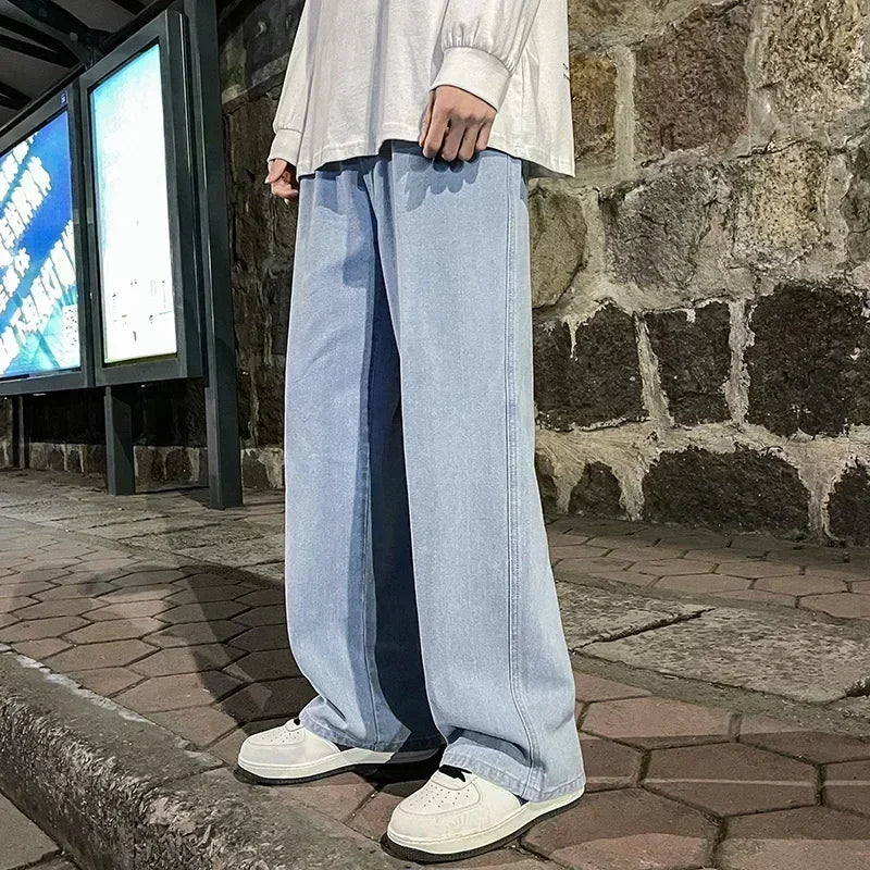 Streetwear Baggy Jeans — Wide-Leg Denim Trousers, Harajuku Style