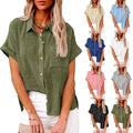 Women's Cotton Linen Popover Top