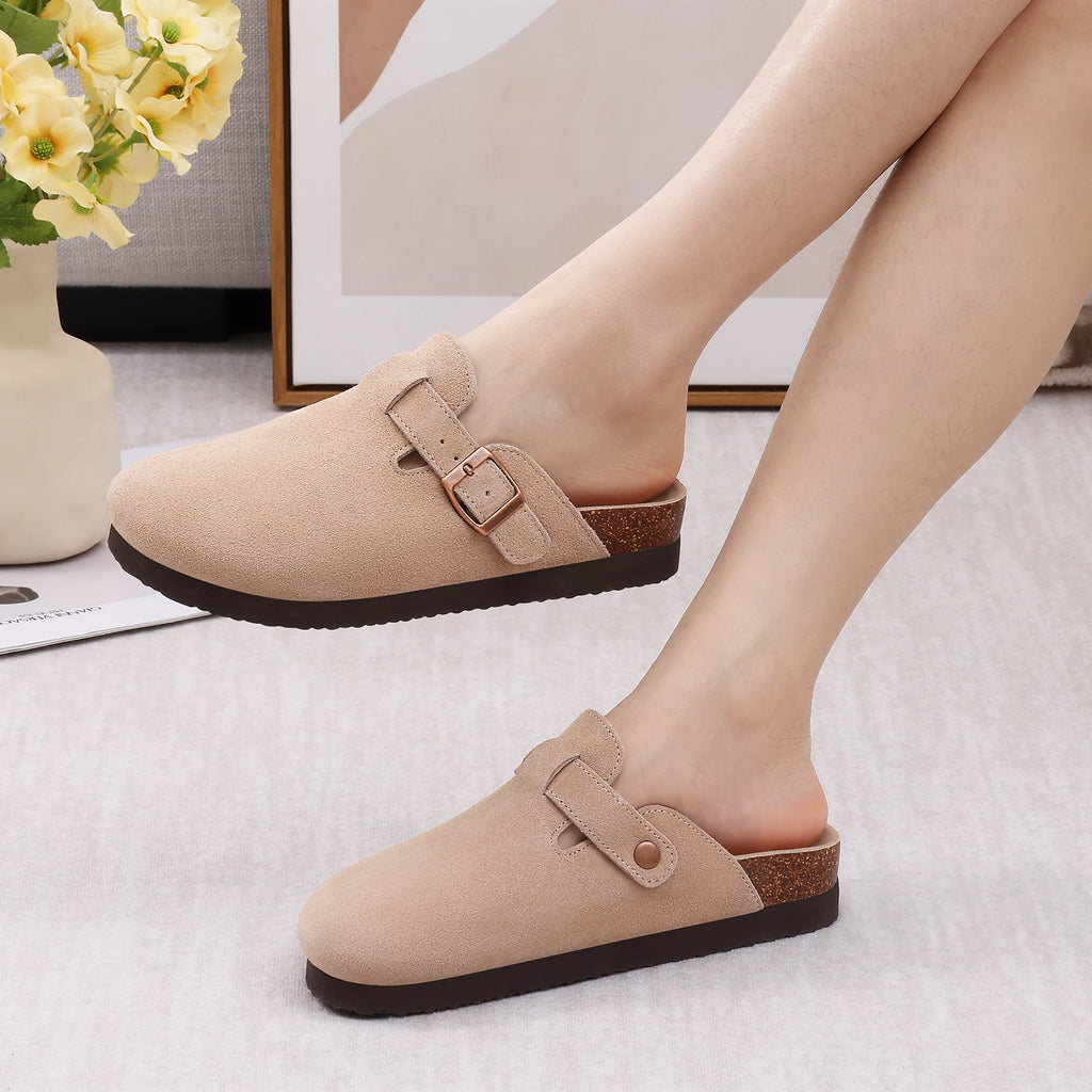 Men's Suede Cork Slip-On Mules