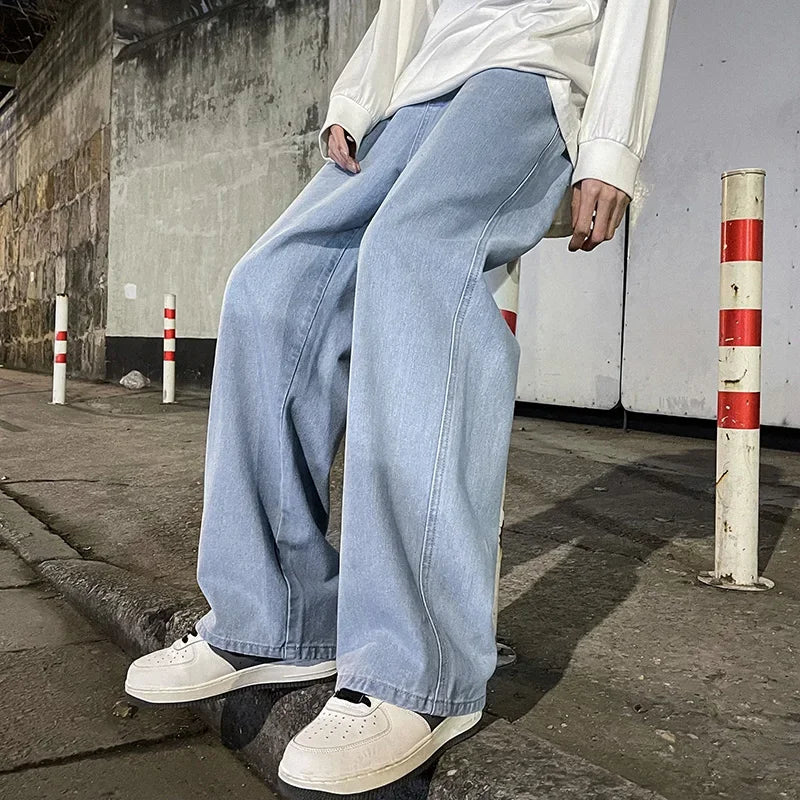 Streetwear Baggy Jeans — Wide-Leg Denim Trousers, Harajuku Style