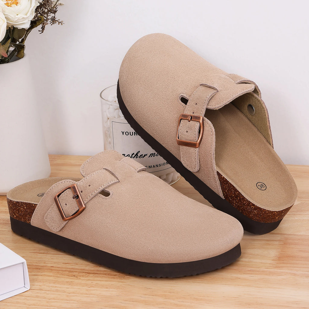 Men's Suede Cork Slip-On Mules