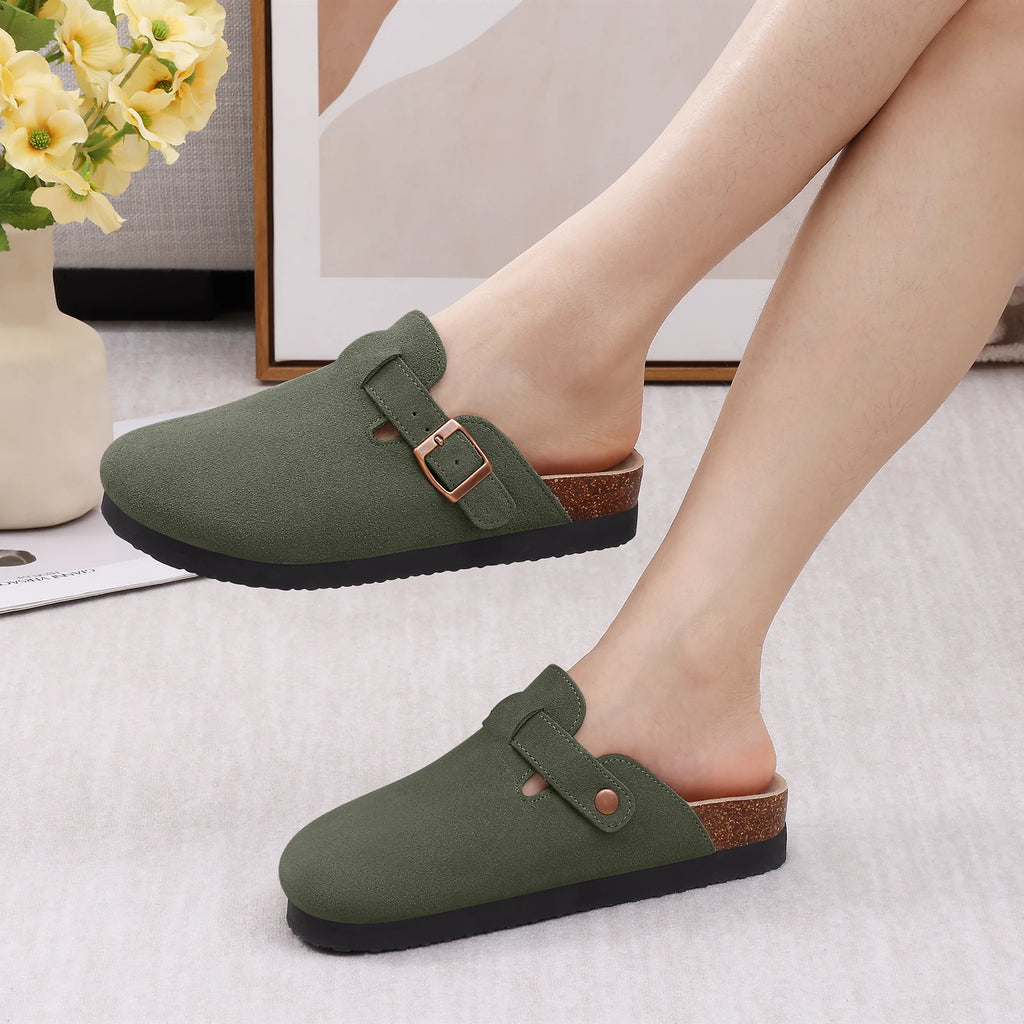 Men's Suede Cork Slip-On Mules