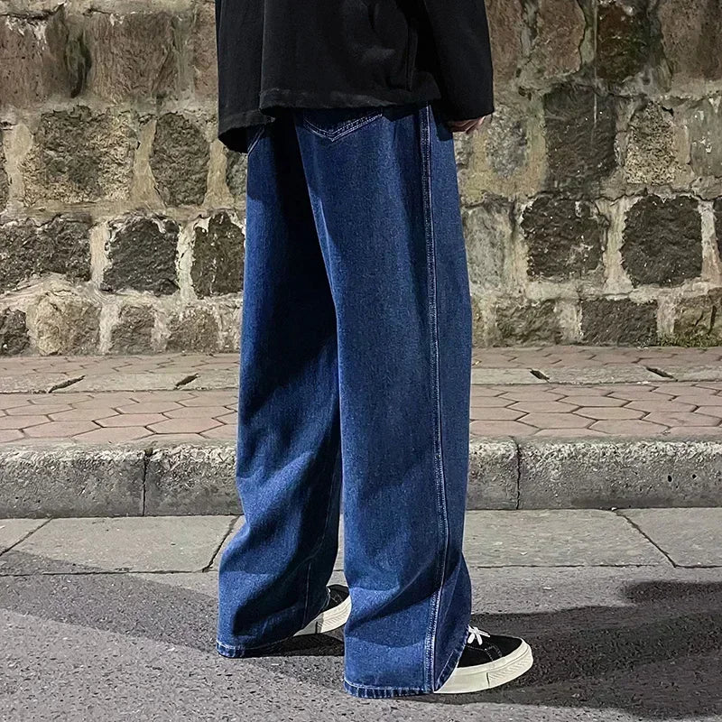 Streetwear Baggy Jeans — Wide-Leg Denim Trousers, Harajuku Style