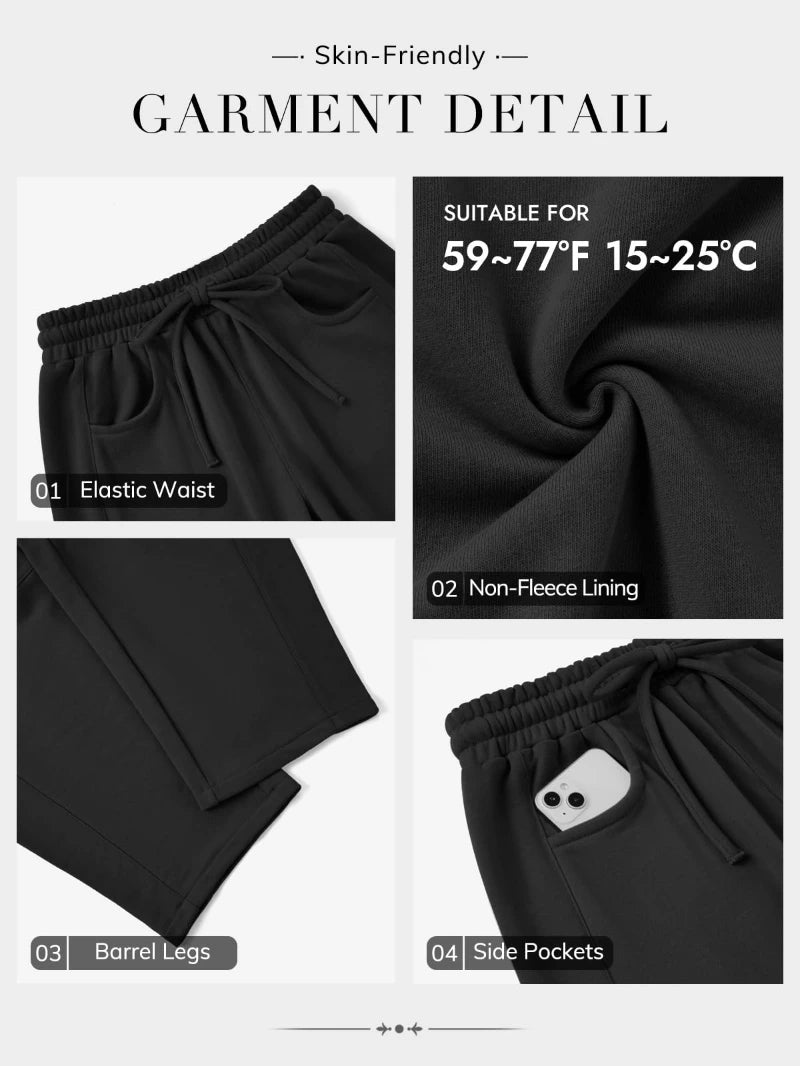 Black Baggy Wide-Leg Joggers — Oversized Streetwear Sweatpants