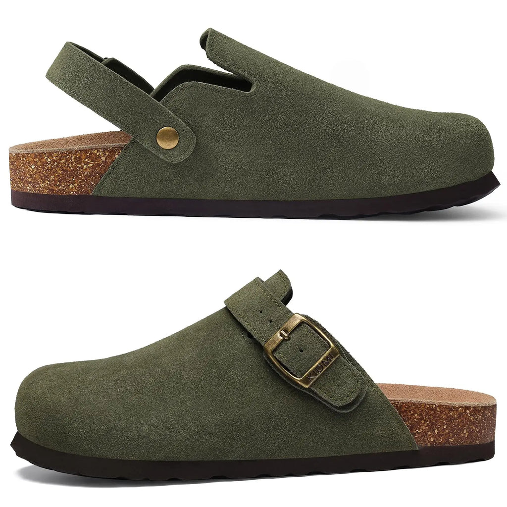 Men's Suede Cork Slip-On Mules