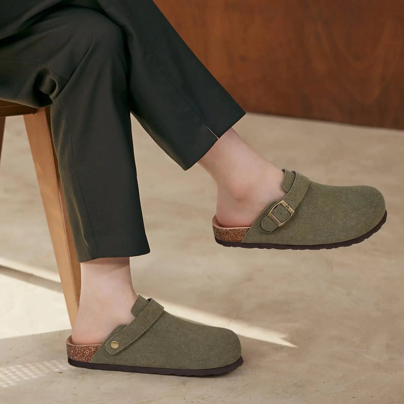 Men's Suede Cork Slip-On Mules