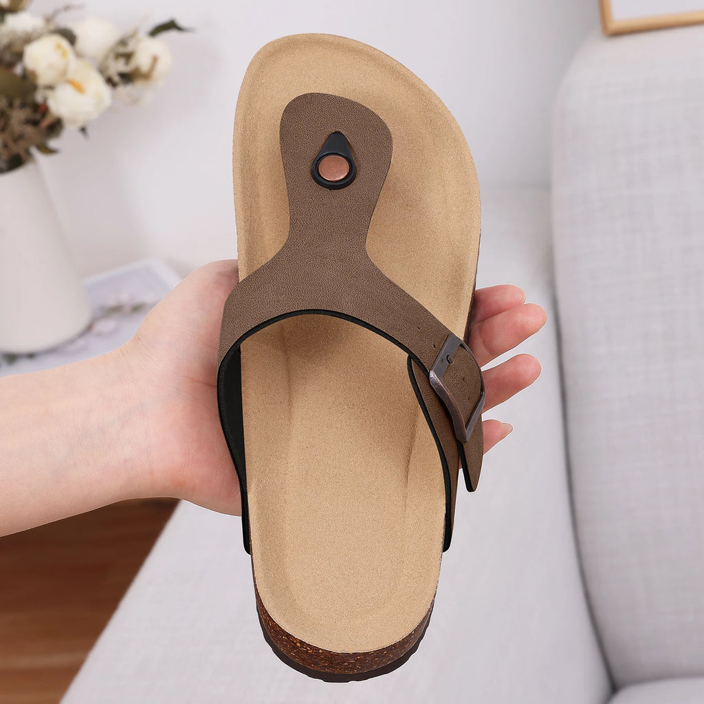 Men's Suede Cork Slip-On Mules