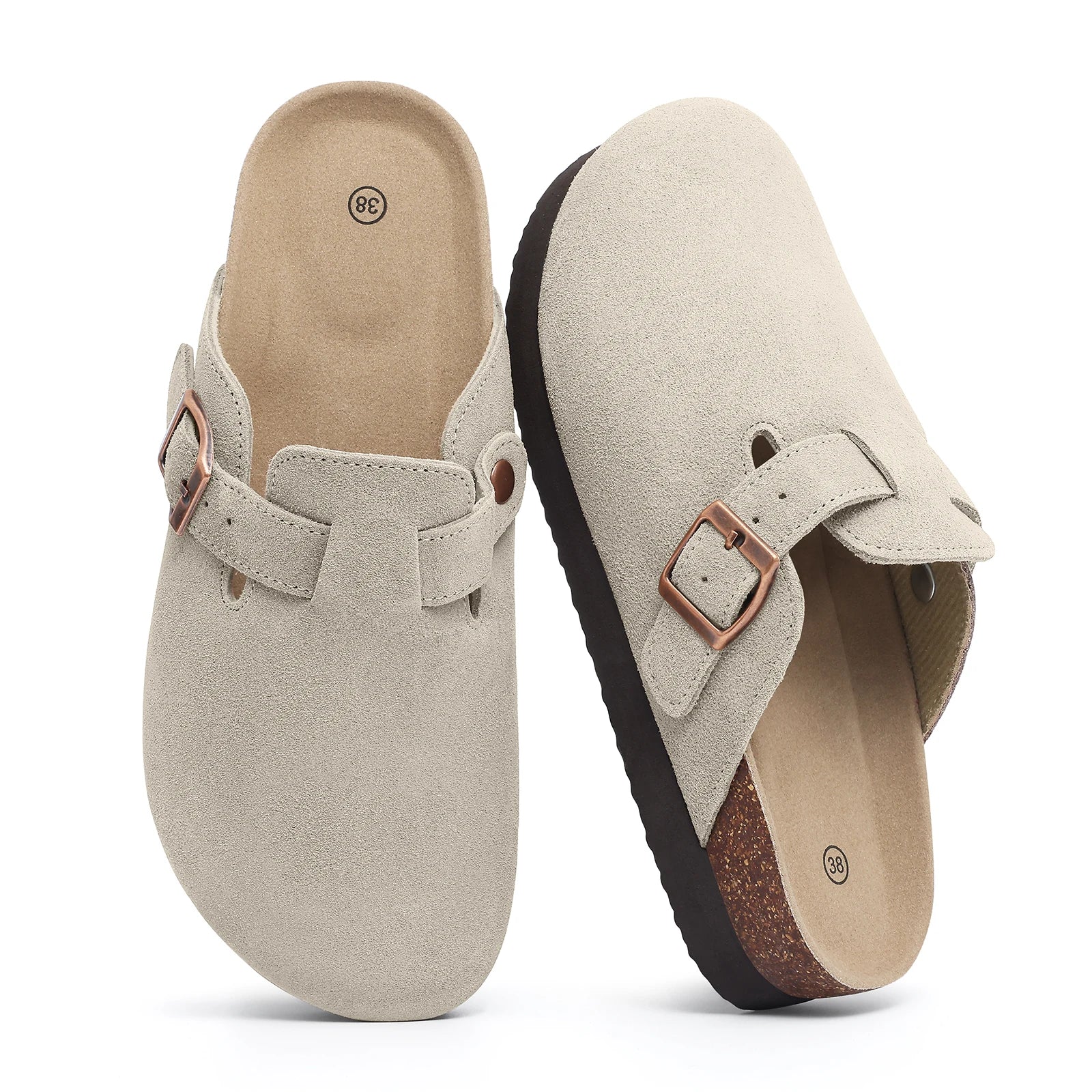 Men's Suede Cork Slip-On Mules