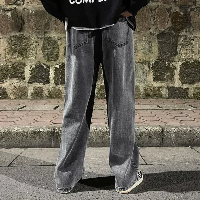 Streetwear Baggy Jeans — Wide-Leg Denim Trousers, Harajuku Style