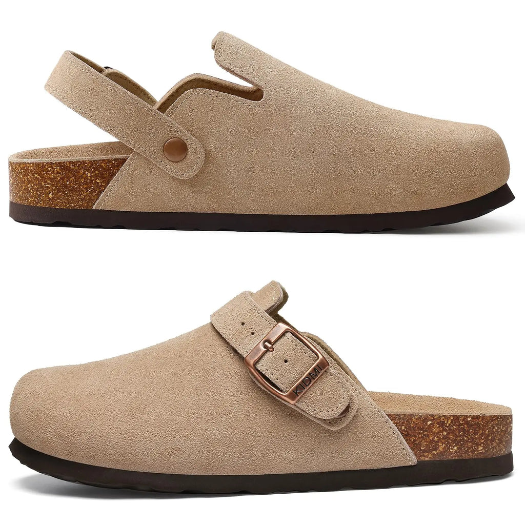 Men's Suede Cork Slip-On Mules