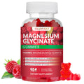 Magnesium Glycinate Gummies 1000mg High Absorption Sugar Free Magnesium Potassium Supplement for Relaxation Stress Relief and Sleep Support for Adults & Kids - 90 Raspberry Gummies