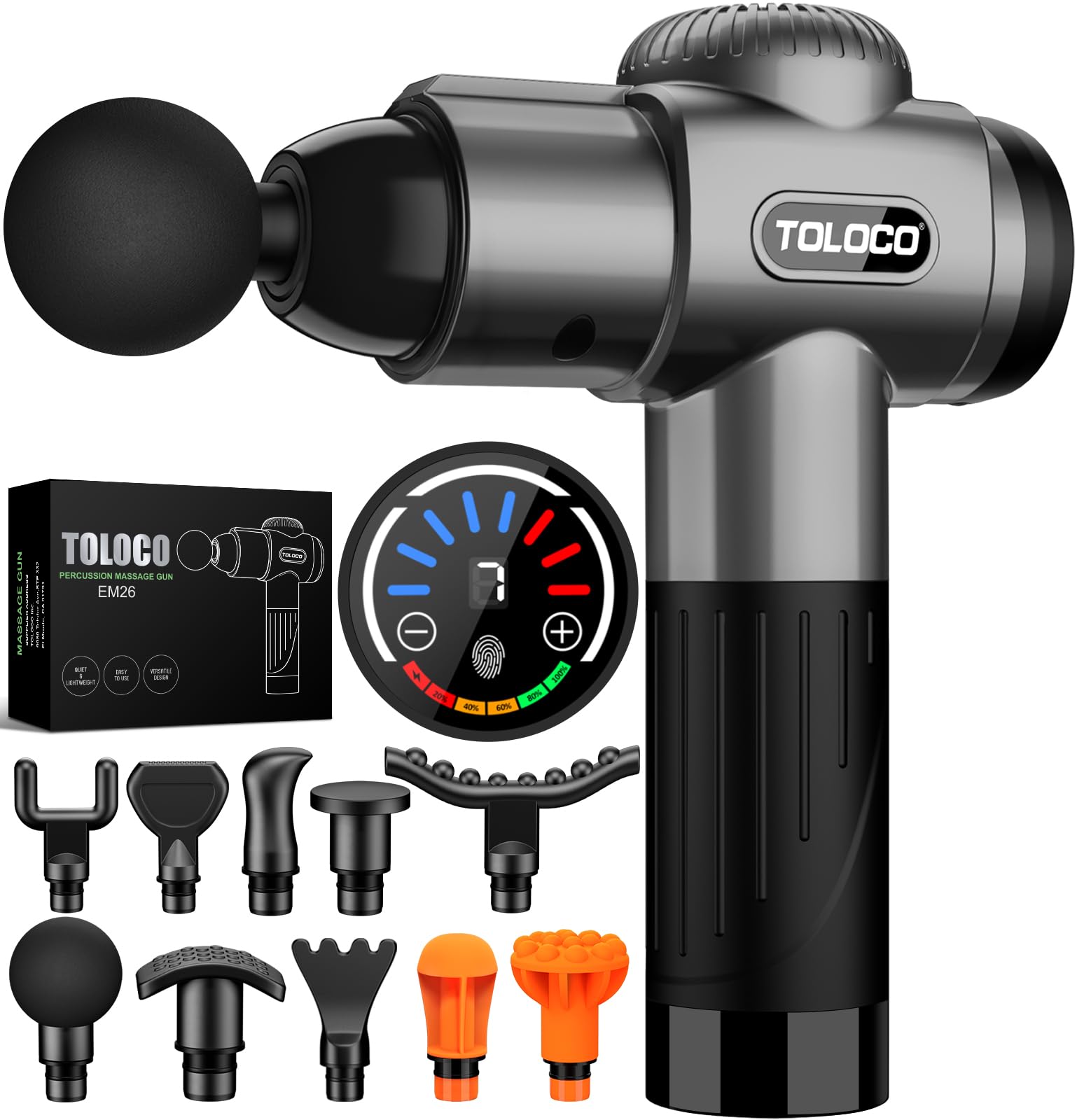 TOLOCO Deep Tissue Massage Gun — 10 Heads