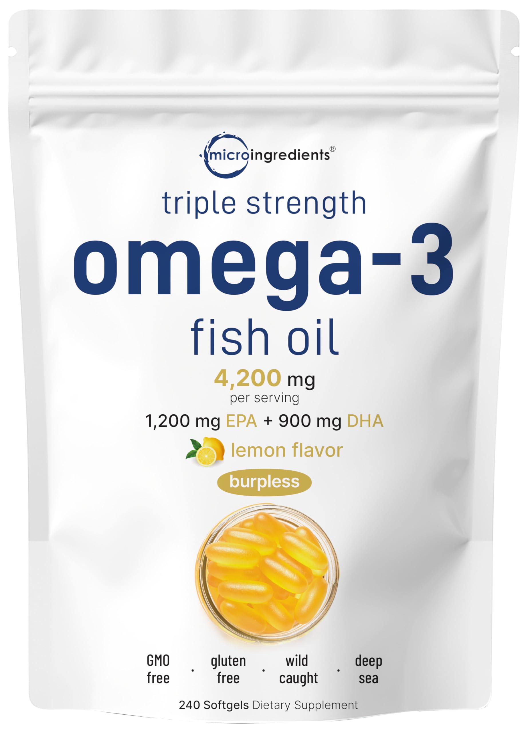 Triple Strength Omega-3 Fish Oil 4200mg — 240 Softgels