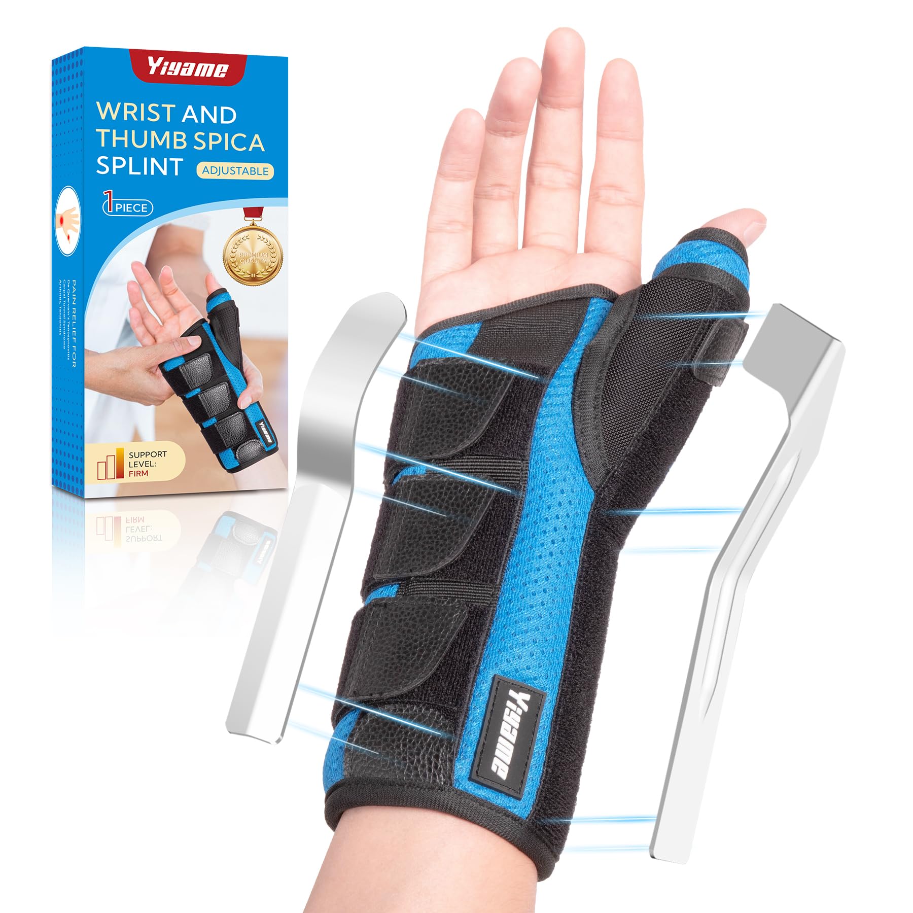 Thumb Spica Splint & Wrist Brace — Right, Medium