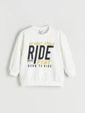 Boys' graphic crewneck sweatshirt, clean product photo