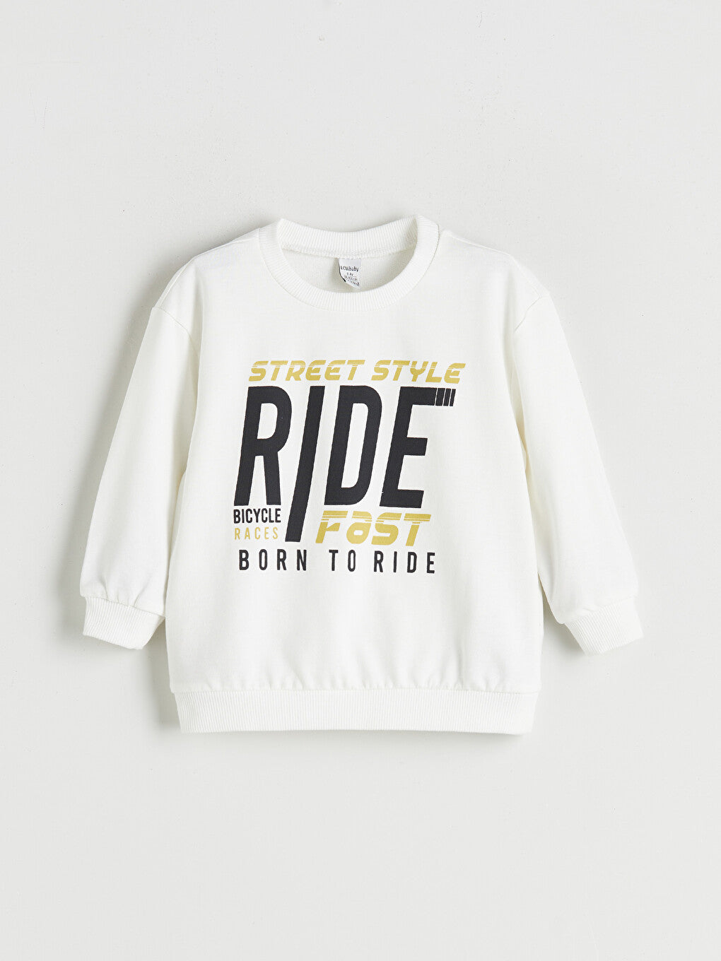 Boys' graphic crewneck sweatshirt, clean product photo