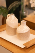 Handcrafted ceramic vase duo