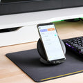 Phone on magnetic wireless charging stand