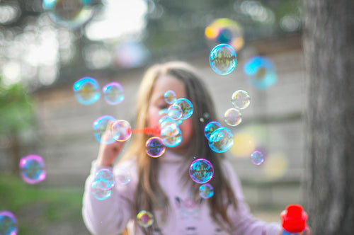 Bubble machine toy in action