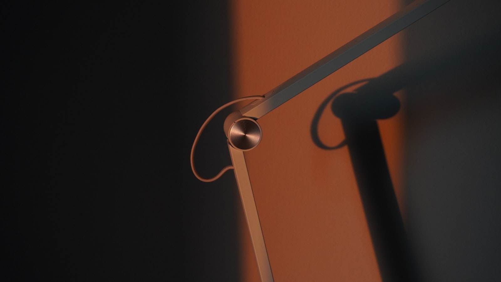 Sunset projection lamp glowing on wall